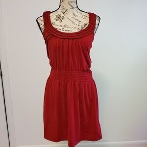 Chic red cross back dress
